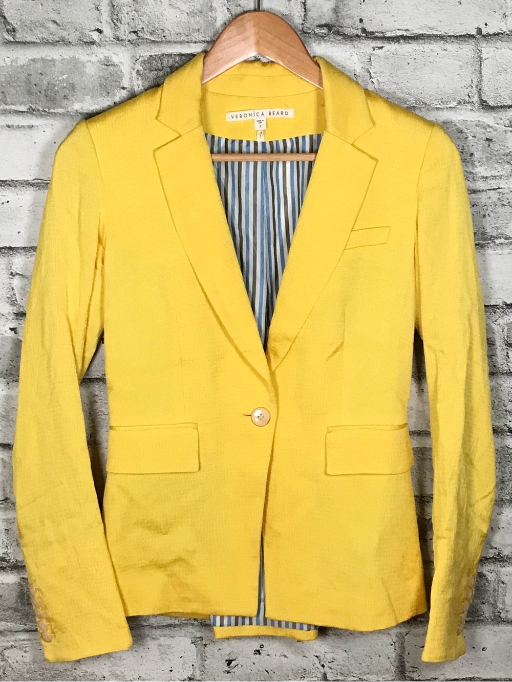 Veronica Beard Bentley Corset Textured Linen Blend Lace up Blazer
